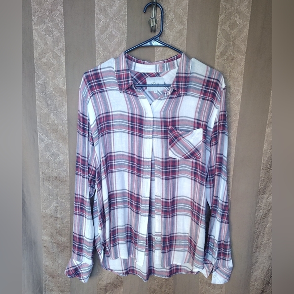 🏷 Rails Women's Top Charli Raspberry Coast White Button Down Shirt - Picture 1 of 14